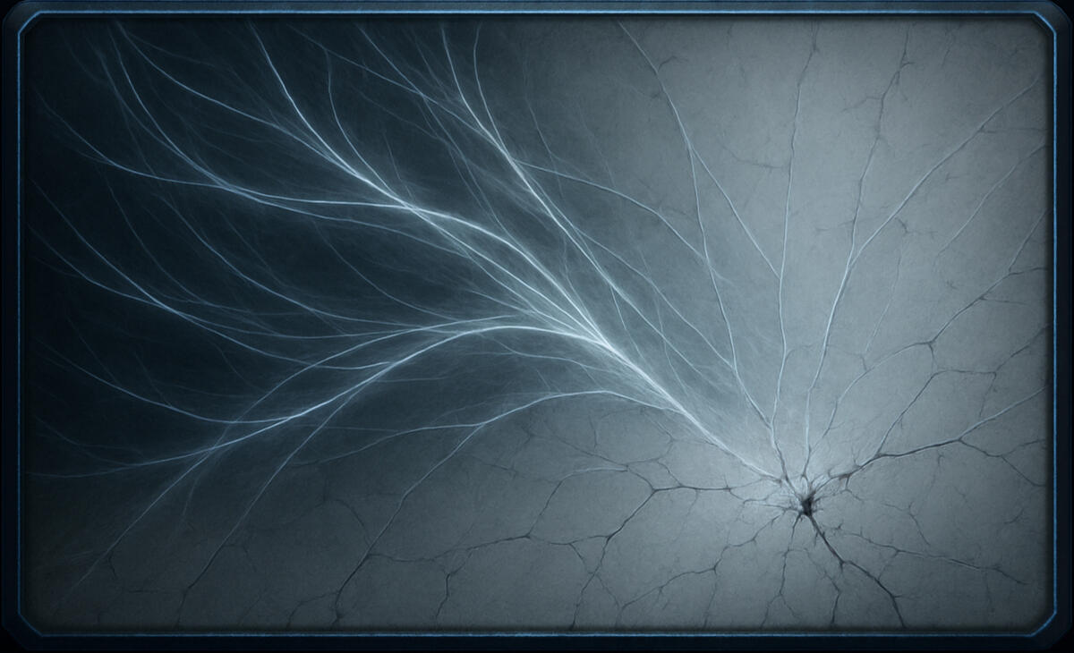 Vein of Silence Pale fractures spread like living roots through stone, forming a neural lattice of memory in marble.