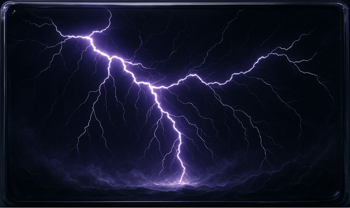 Rift Strike Rift Strike — electric fissure against a purple storm; moment of rupture frozen in voltage.