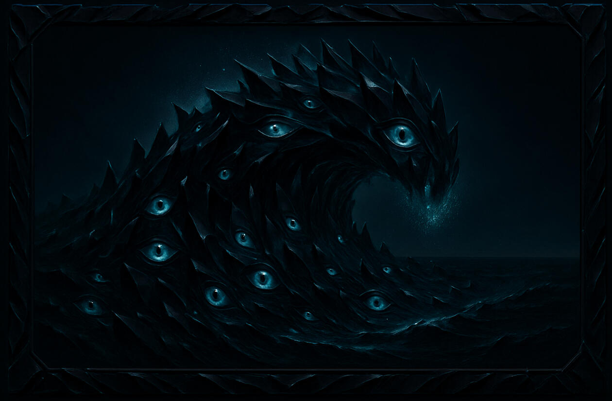 Oculus Tide Vast oceanic vortex of eyes emerging as one wave, abyssal intelligence awakening into perception.