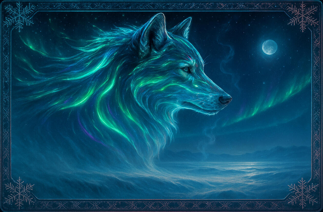 Aurora Sentinel — guardian form of blue light framed in storm motion; fusion of vigilance, sky, and sovereignty.