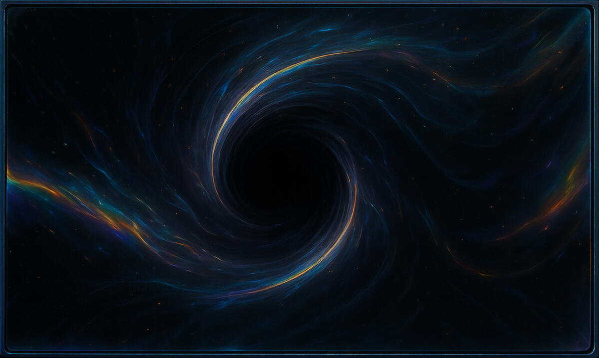Swirling black vortex devouring its own color, the ocean’s gravity rendered in silence.